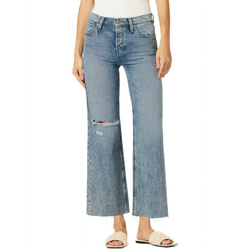 NEW HUDSON women's rosie wide leg jeans in young at heart destroyed - Picture 3 of 4